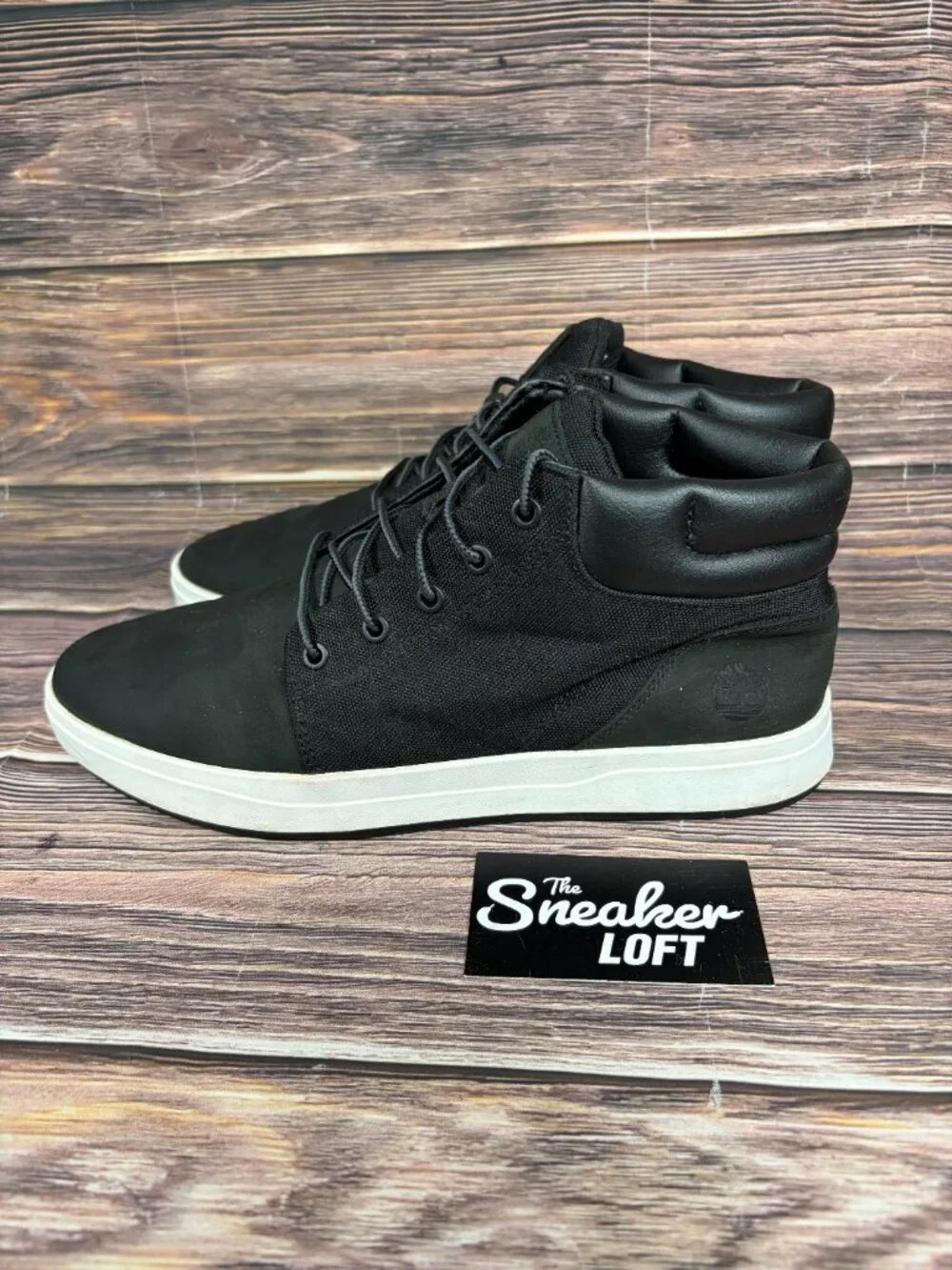 Timberland Davis Square Chukka Shoes Men's Black Leather Size 9